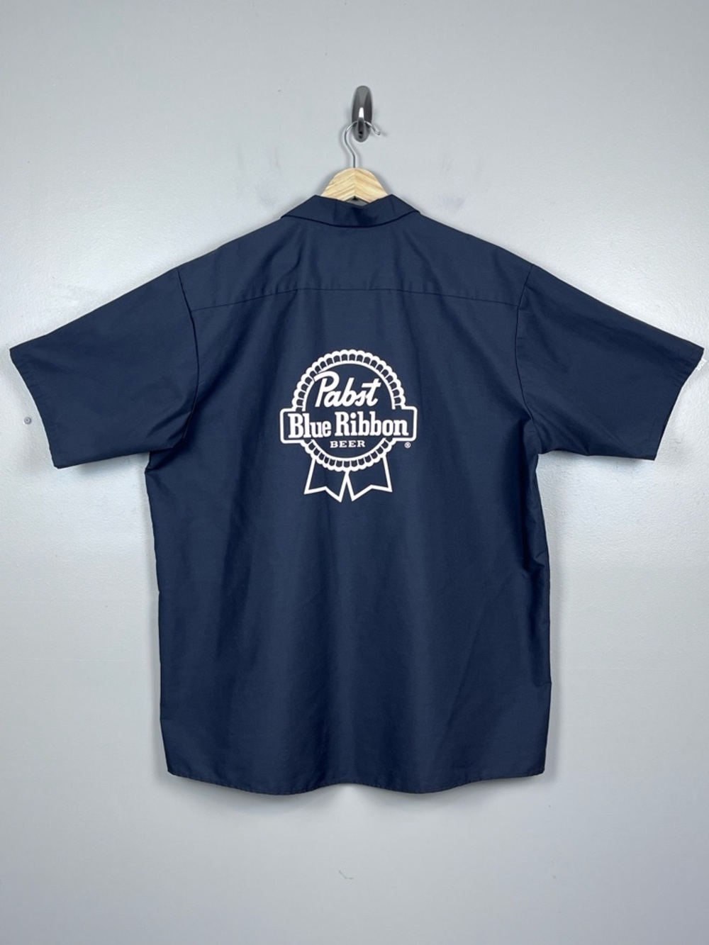 Pabst Blue Ribbon Beer Men's Delivery Guy Gray Red Kap Work Shirt Size XXL; PBR